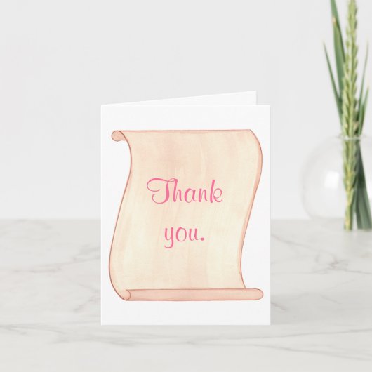 Pink & Brown Scroll Wedding Danke, Cards Dankeskarte (Vorderseite)