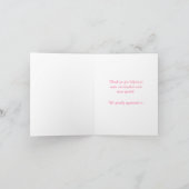 Pink & Brown Scroll Wedding Danke, Cards Dankeskarte (Innenseite)