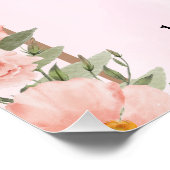 Pink & Brown Simple Wedding Party Poster (Ecke)