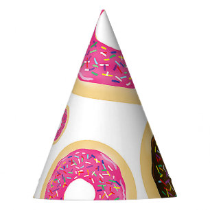 Pink & Brown Sprinkle Donuts Moderne Geburtstagsfe Partyhütchen