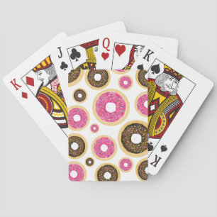 Pink & Brown Sprinkle Donuts Moderne Geburtstagsfe Spielkarten
