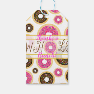 Pink & Brown Sprinkle Donuts Moderne Geburtstagspa Geschenkanhänger