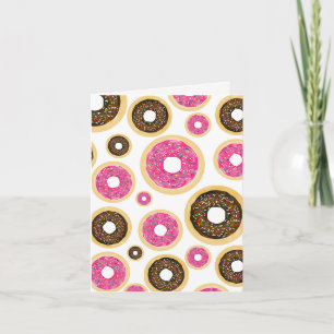 Pink & Brown Sprinkle Donuts Moderne Geburtstagspa Karte
