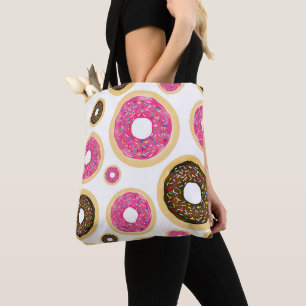 Pink & Brown Sprinkle Donuts Moderne lustige Süße Tasche