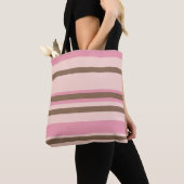 Pink Brown Stripe Tote Bag Tasche (Von Nahem)