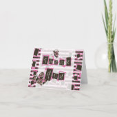 Pink Brown Striped Feminine Danke (Vorderseite)