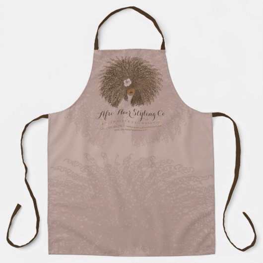 Pink Brown Studio Curl Afro Hair Stylist Schürze (Vorderseite)