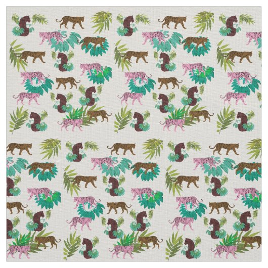 Pink Brown Tigers Stoff (Muster)