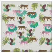 Pink Brown Tigers Stoff (Nahaufnahme)