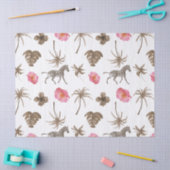 Pink Brown Tropical Zebra Blumenpalmen Bäume Seidenpapier (Basteln)