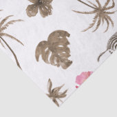 Pink Brown Tropical Zebra Blumenpalmen Bäume Seidenpapier (Detail)