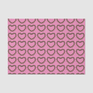 Pink Brown Valentine's Chocolate Drop Herzwürfel Seidenpapier