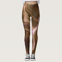Pink & Brown Water marmorierte Spandex-Leggings
