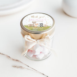 Pink Brown Watercolor Waldtiere Runder Aufkleber