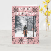 Pink, brown.white snowflakes karte (Gelbe Blume)