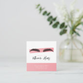 Pink Brows Aftercare-Anweisung Quadratische Visitenkarte (Stehend Vorderseite)