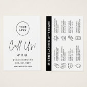 Pink Brows Aftercare PMU Brow Instructions Card (Vorne & Hinten)