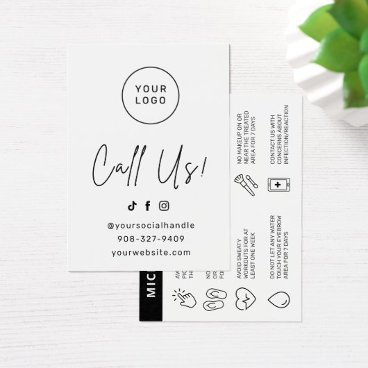 Pink Brows Aftercare PMU Brow Instructions Card (Schreibtisch)