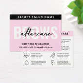 Pink Brows Aftercare PMU Brow Instructions Card (Schreibtisch)