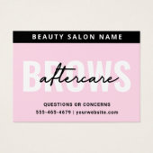 Pink Brows Aftercare PMU Brow Instructions Card (Vorderseite)