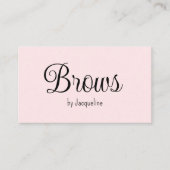 Pink Brows Beauty Einfaches Skript Visitenkarte (Vorderseite)