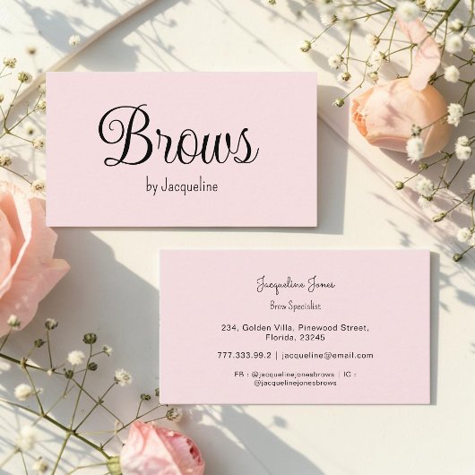 Pink Brows Beauty Einfaches Skript Visitenkarte