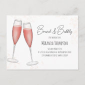 Pink Brunch Brautparty QR Code Geschenkgutschrift Postkarte (Vorderseite)