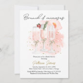 Pink Brunch & Mimosas Cocktail Brautparty Einladung (Vorderseite)