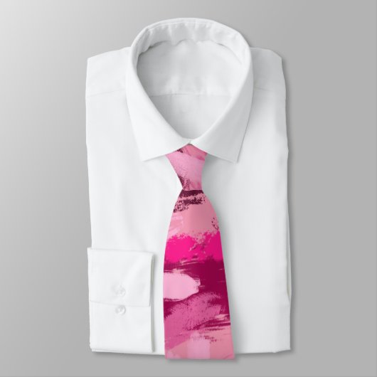 Pink Brush Pattern Krawatte (Gebunden)