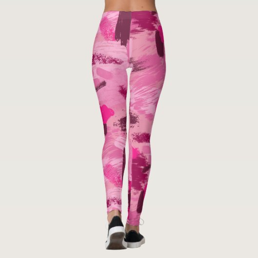 Pink Brush Pattern Leggings (Rückseite)