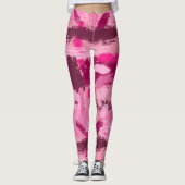 Pink Brush Pattern Leggings (Vorderseite)