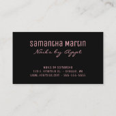 Pink Brush Stroke Black Foil Leopard Visitenkarte (Rückseite)