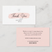 Pink Brush Stroke Vielen Dank, dass Sie kleine Ein Visitenkarte (Vorne/Hinten)