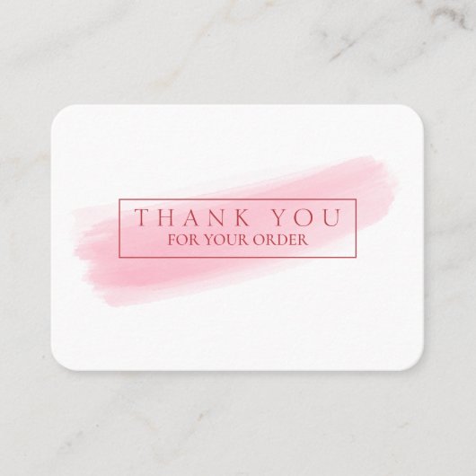 PINK Brush Vielen Dank & Discount Visitenkarte (Vorderseite)