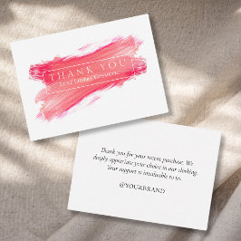 Pink Brush Vielen Dank für den Einkauf Einsteckkar Visitenkarte