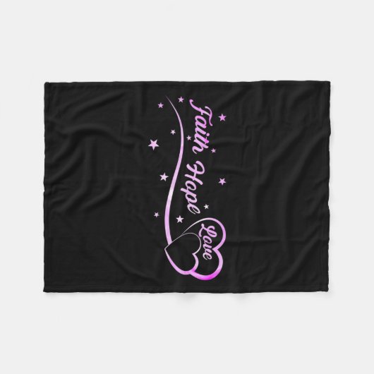 Pink Brustkrebs Glaube Hoffnung Liebe Brustkrebs A Fleecedecke (Vorderseite (Horizontal))