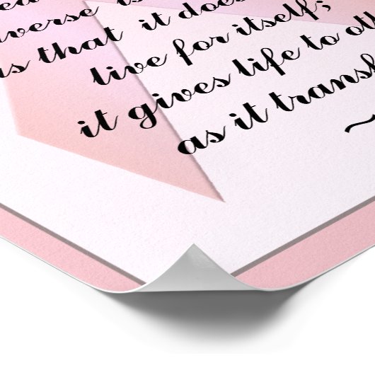 Pink Brustkrebs glauben Poster Lao Tzu Zitat (Ecke)