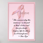 Pink Brustkrebs glauben Poster Lao Tzu Zitat (Vorne)