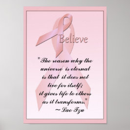 Pink Brustkrebs glauben Poster Lao Tzu Zitat