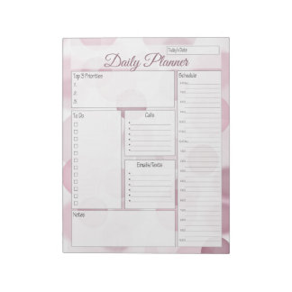 Pink Bubble Daily Planner Notizblock