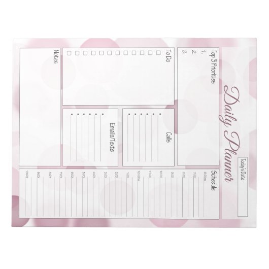 Pink Bubble Daily Planner Notizblock (Vorderseite)