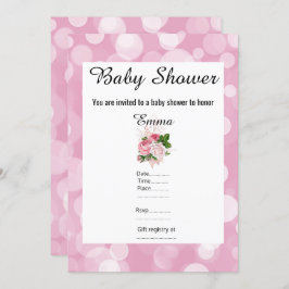 PINK BUBBLE FLORAL BABY DUSCHE EINLADUNG