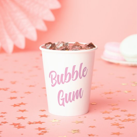 Pink Bubble Gum Simple Typography Birthday Party Pappbecher (Insitu)