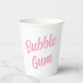Pink Bubble Gum Simple Typography Birthday Party Pappbecher (Vorderseite)