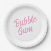 Pink Bubble Gum Simple Typography Birthday Party Pappteller (Vorderseite)