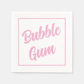 Pink Bubble Gum Simple Typography Birthday Party Serviette (Vorderseite)
