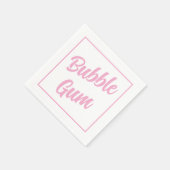 Pink Bubble Gum Simple Typography Birthday Party Serviette (Ecke)