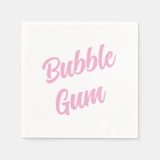 Pink Bubble Gum Simple Typography Birthday Party Serviette (Vorderseite)