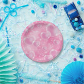 Pink Bubble Hearts Niedlich Girly 90er Jahre Stil Pappteller (Party)