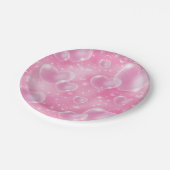 Pink Bubble Hearts Niedlich Girly 90er Jahre Stil Pappteller (Schrägansicht)